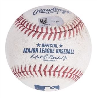 2018 Jacob deGrom Game Used OML Manfred Used on 6/23/18 to Strike Out Yasiel Puig (MLB Authenticated)